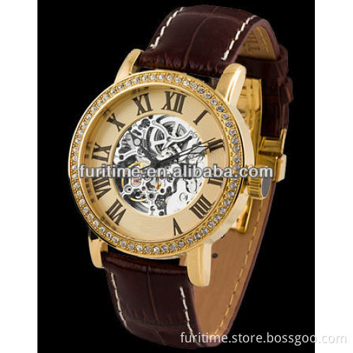 2013 latest design gold plating watches automatic watches